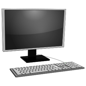 openclipart圖庫：monitor gray with keyboard