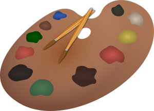 openclipart圖庫：Palette and paintbrushes