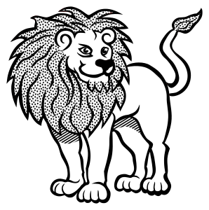 openclipart圖庫：lion - lineart