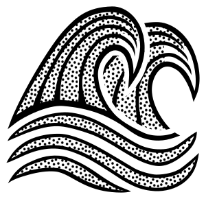 openclipart圖庫：waves - lineart