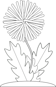 openclipart圖庫：dandelion flower bw