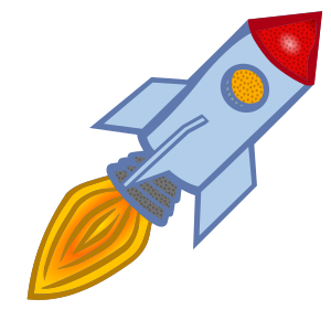 openclipart圖庫：rocket - coloured