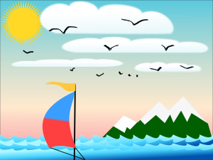 openclipart圖庫：Wallpaper sailboat