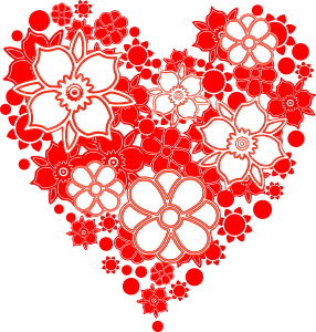 openclipart圖庫：Coração de flores - Hearth Flowers