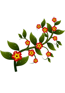 openclipart圖庫：Flowers on a branch.