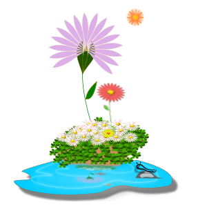 openclipart圖庫：FLOR NO LAGO