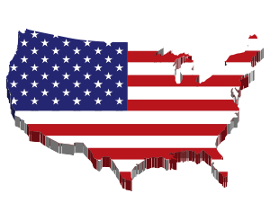 openclipart圖庫：America Map Flag