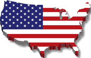 openclipart圖庫：America Map Flag w/ Drop Shadow