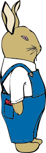 openclipart圖庫：bunny in overalls
