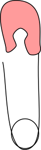 openclipart圖庫：baby pink safety pin
