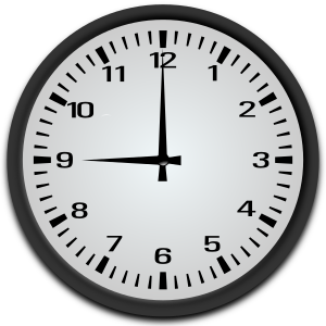 openclipart圖庫：9 o'clock