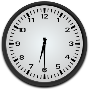 openclipart圖庫：Half Past 6 o'clock