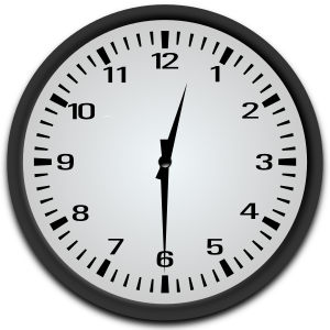 openclipart圖庫：Half Past 12 o'clock