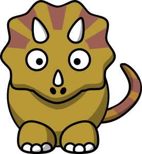 openclipart圖庫：Stripy triceratops