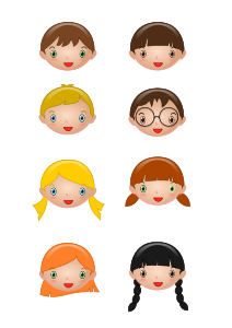 openclipart圖庫：Kids faces