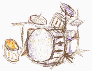 openclipart圖庫：Drum Set in Purple 