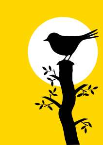 openclipart圖庫：Silhouette with bird and tree