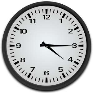 openclipart圖庫：Quarter past 4 o'clock