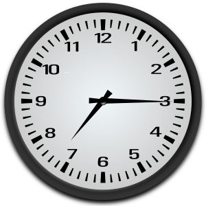 openclipart圖庫：Quarter past 7 o'clock