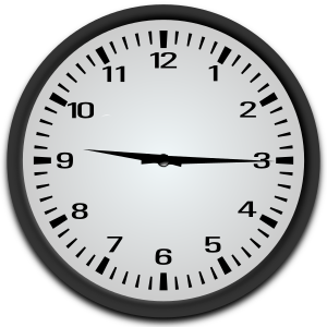 openclipart圖庫：Quarter past 9 o'clock