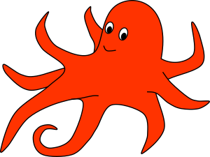 openclipart圖庫：Oval of Orange Octopus