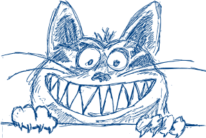 openclipart圖庫：Crazy Cool Cat in Blue