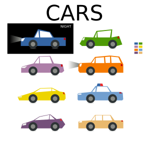 openclipart圖庫：Minimal colored car collection for games