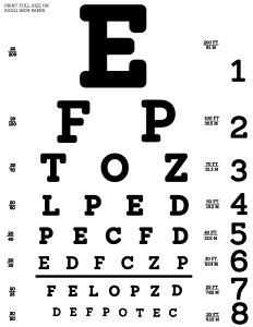 openclipart圖庫：Snellen Eye Test Chart
