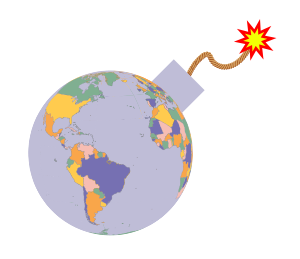 openclipart圖庫：Political Map Earth Globe Bomb