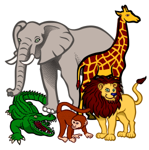 openclipart圖庫：african animals - coloured