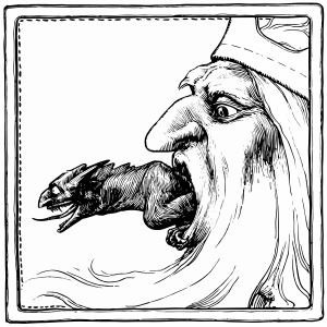 openclipart圖庫：Demon And The King Fairytale Sketch