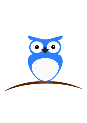 openclipart圖庫：Blue & White Owl
