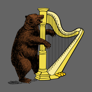 openclipart圖庫：bear and harp