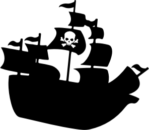 openclipart圖庫：Pirate Ship Silhouette