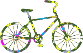 openclipart圖庫：Retro Floral Bicycle
