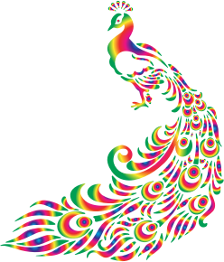 Clipart - Colorful Peacock 2