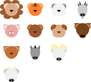 openclipart圖庫：Minimalist Animal Face