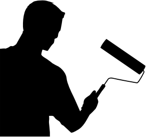 openclipart圖庫：Man Painting Silhouette