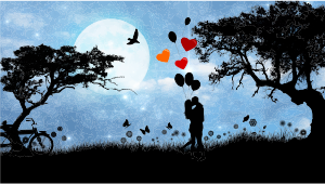 openclipart圖庫：Love Landscape Silhouette