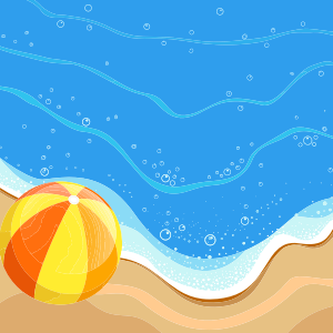 openclipart圖庫：Beach ball At The Beach - Daily Sketch 31