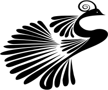 openclipart圖庫：Stylized Peacock Silhouette