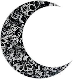 openclipart圖庫：Floral Crescent Moon