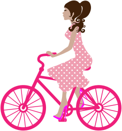 openclipart圖庫：Girl On Bike