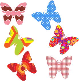 openclipart圖庫：Colorful Butterfly Patterns