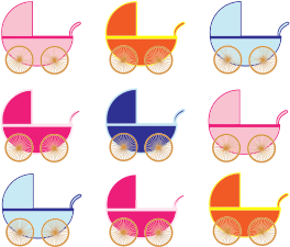 openclipart圖庫：Baby Carriages