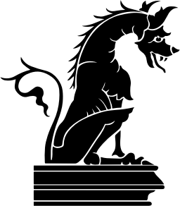 openclipart圖庫：Dragon Statue Silhouette