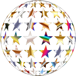 openclipart圖庫：Metallic Shiny Stars Sphere