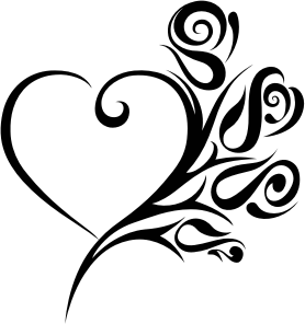 openclipart圖庫：Tribal Heart Roses