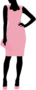 openclipart圖庫：Fashion Woman Pink Polka Dot Dress