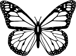 openclipart圖庫：Black And White Butterfly
